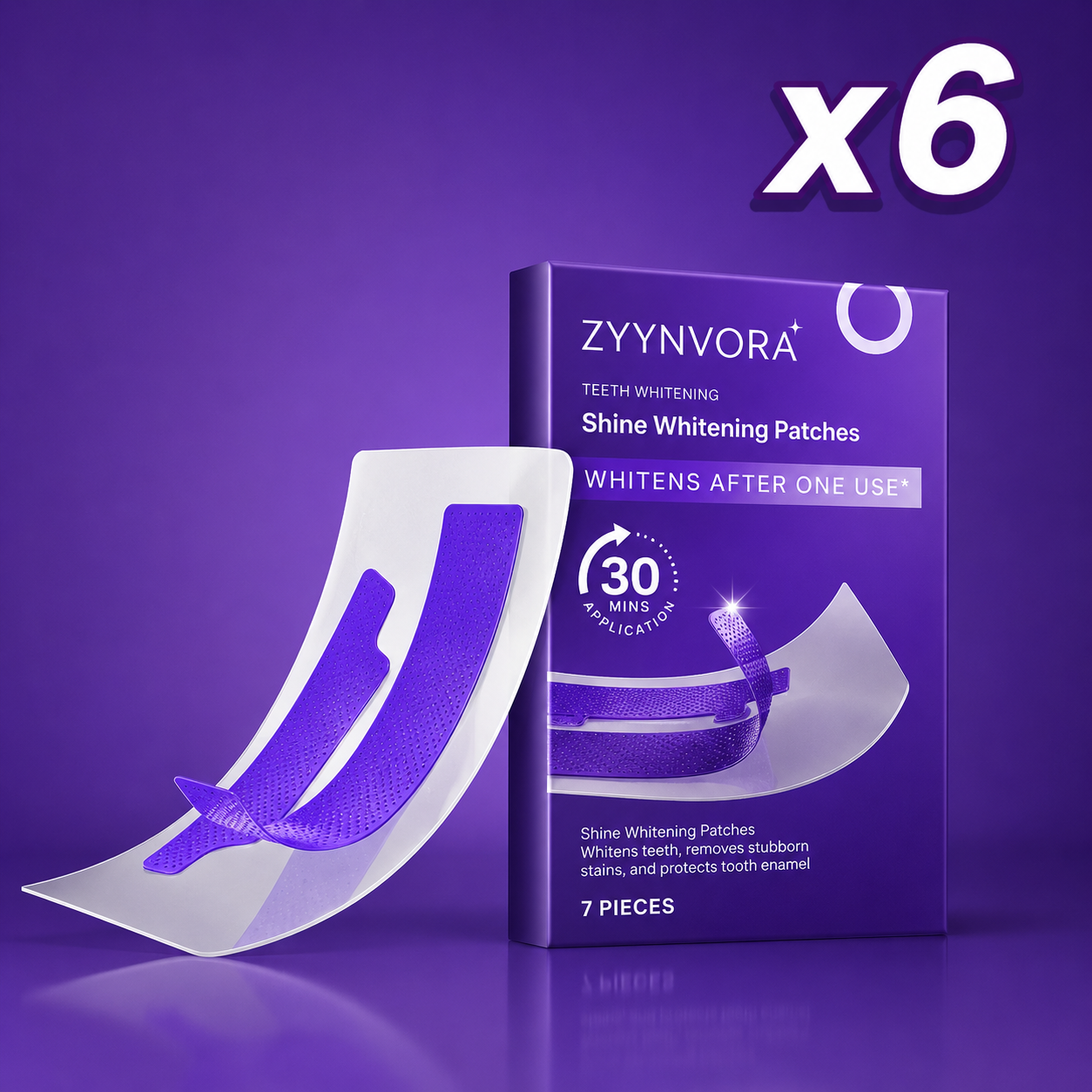 Purple Teeth Whitening Strips – Fast &amp; Gentle Teeth Brightening (7 Pack)