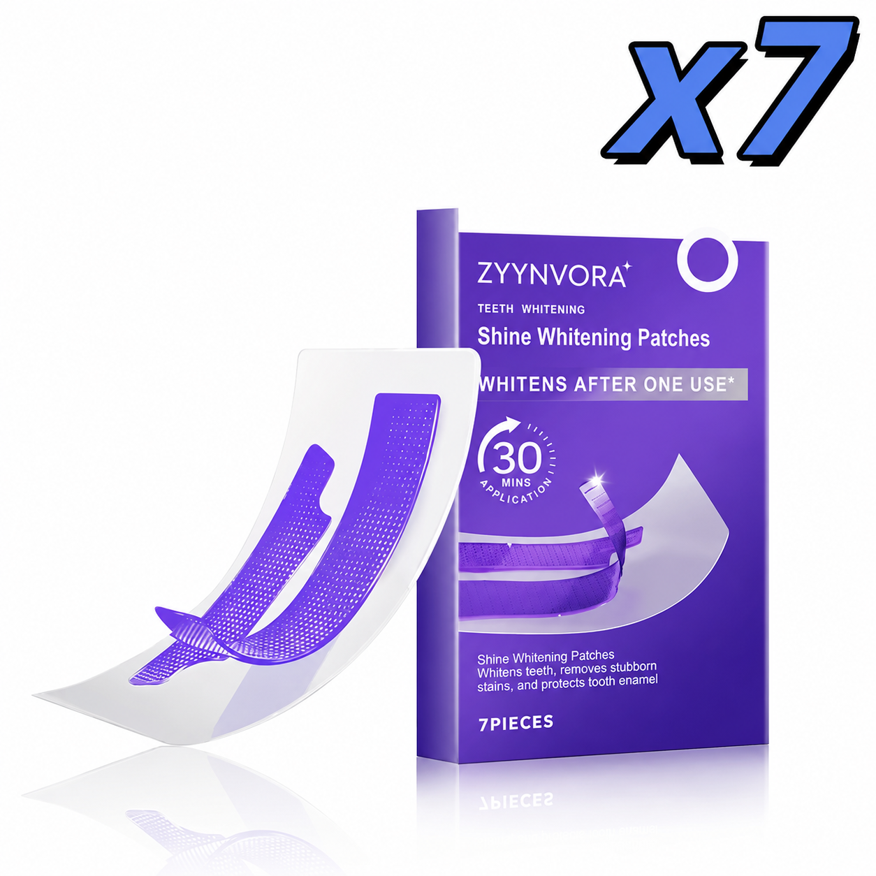 Purple Teeth Whitening Strips – Fast &amp; Gentle Teeth Brightening (7 Pack)