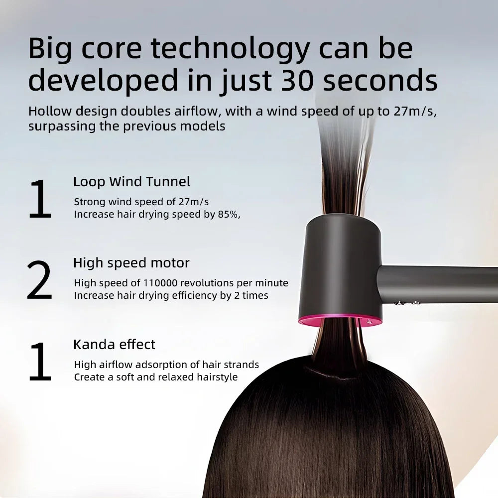 1600W Professional Hair-care Negative Ion Hair dryer 220V Leafless Hairdryer High Speed household Blow Dryer Salon Style Tool