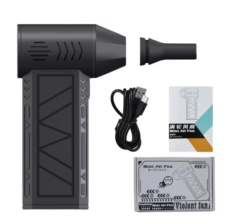 ZYYNVORA Mini Jet Fan Blower – Portable High-Speed Electric Air Duster with LED Light